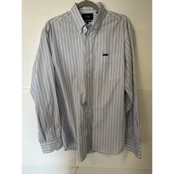 Façonnable Striped Button Down Shirt Long Sleeve Classic Fit Mens L - Picture 1 of 4